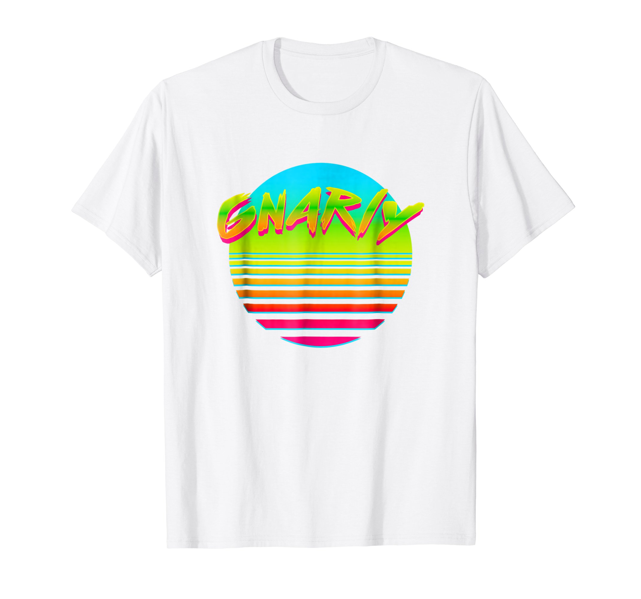 Brandon Charnell Gnarly Neon Sun Retro 80s 90s Vintage Outrun T-Shirt