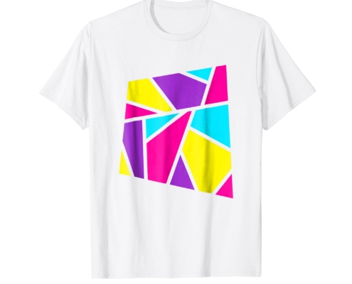 Brandon Charnell Abstract Stained Glass 80s 90s Vintage Neon Outrun T-Shirt