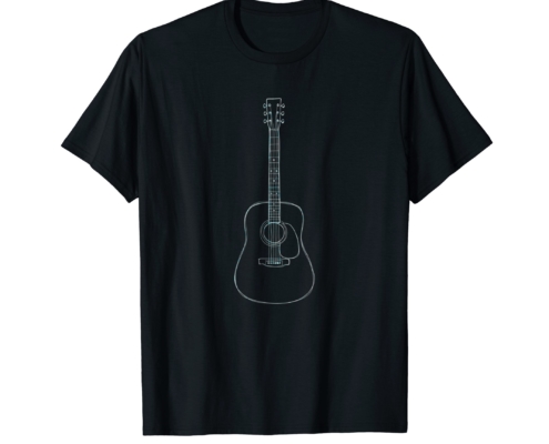 Brandon Charnell Acoustic Guitar Musician T-Shirt Dreadnought Hand-Drawn