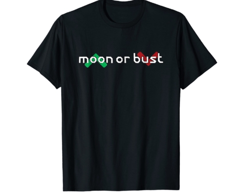 Brandon Charnell Funny Cryptocurrency Moon Trader T-Shirt Moon or Bust