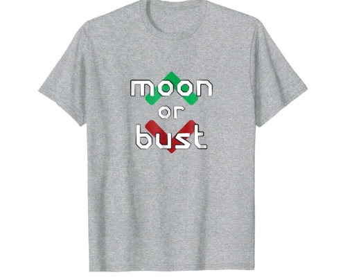 Brandon Charnell Funny Cryptocurrency Moon Trader T-Shirt Vertical Moon Bust