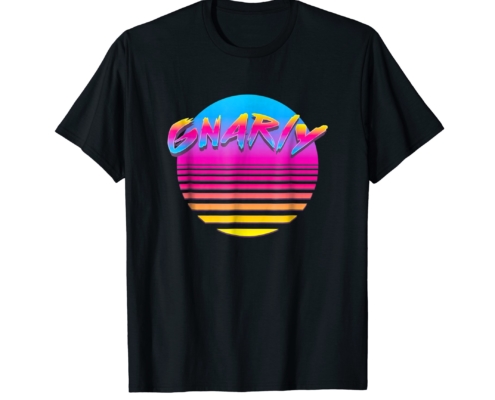 Brandon Charnell Gnarly Neon Sun Retro 80s 90s Vintage Outrun T-Shirt