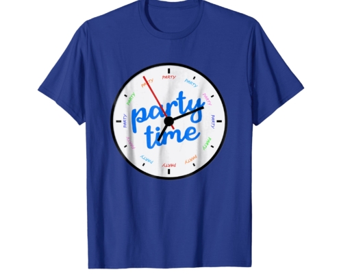 Brandon Charnell Party All The Time Clock T-Shirt Fun Funny Social Time