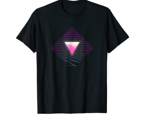 Brandon Charnell Geometric Neon Triangle Retro 80s 90s Vintage Outrun T-Shirt 2
