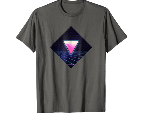Brandon Charnell Geometric Neon Triangle Retro 80s 90s Vintage Outrun T-Shirt