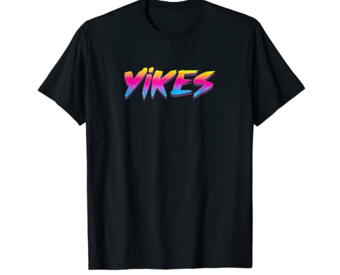 Brandon Charnell Yikes Retro 80s 90s Vintage Neon T-Shirt Radical Outrun