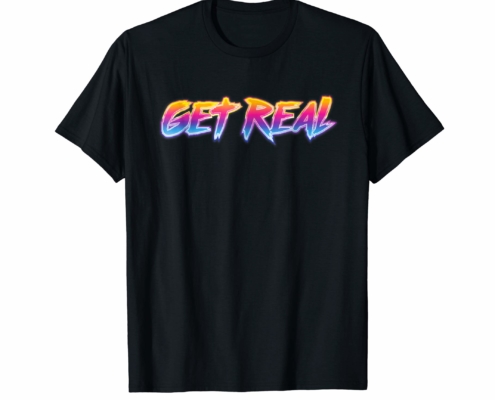 Brandon Charnell Get Real Retro 80s 90s Vintage Neon T-Shirt Radical Outrun Alt
