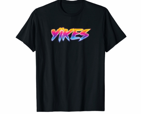 Brandon Charnell Yikes Retro 80s 90s Vintage Neon T-Shirt Radical Outrun Alt